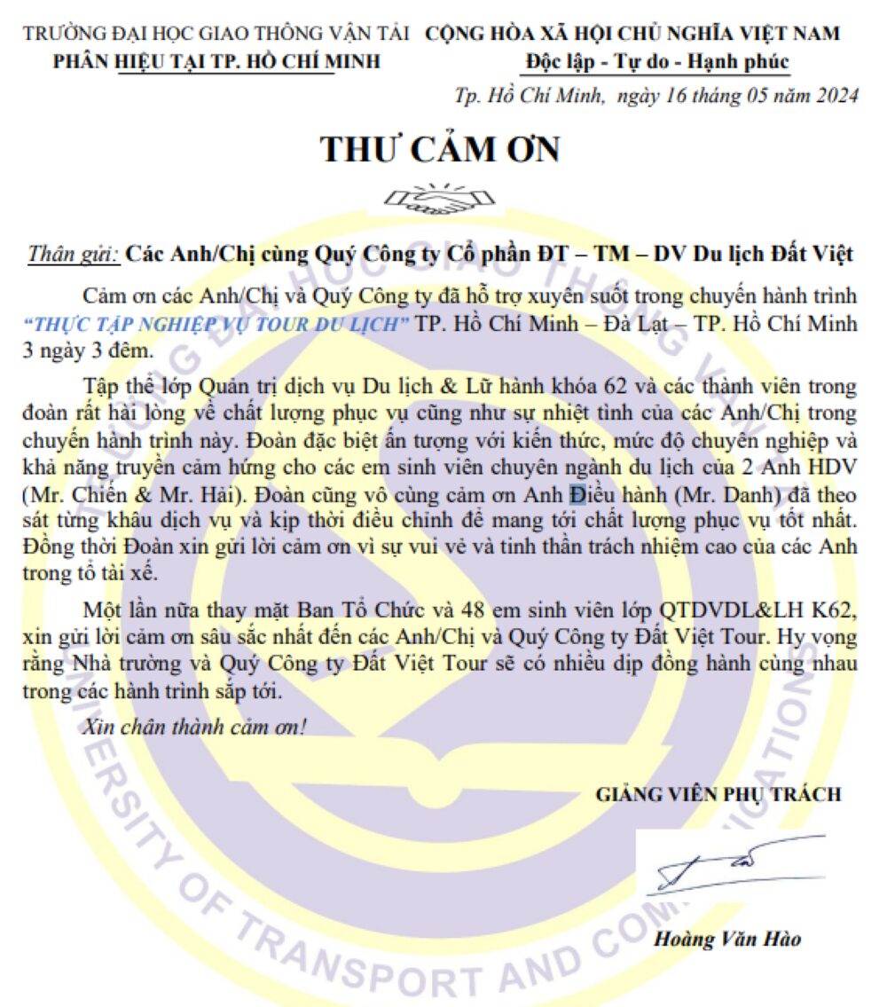 cách viết email cảm ơn sau tour - Hình 1