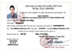 chứng chỉ điều hành du lịch