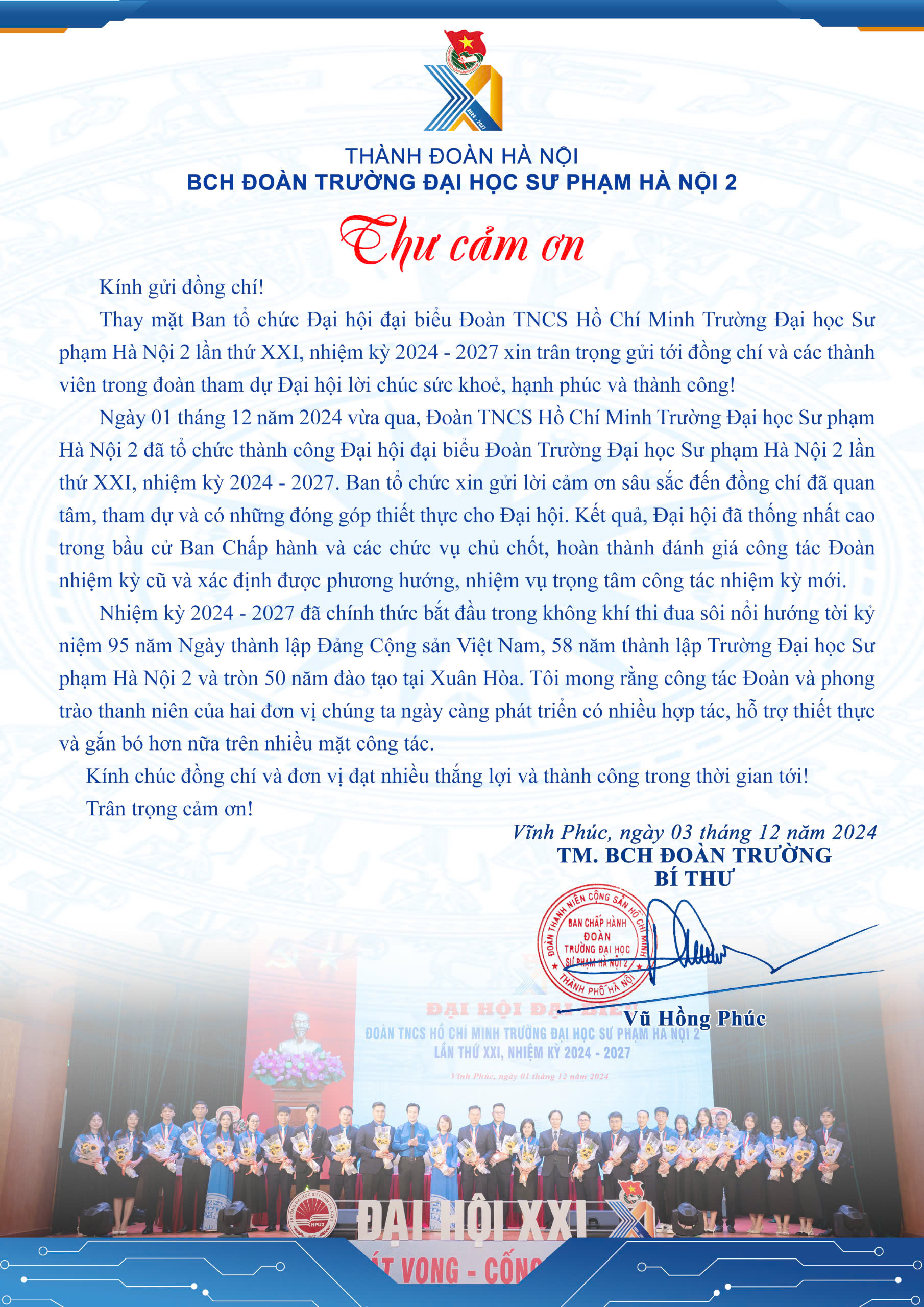 email cảm ơn trưởng đoàn - Hình 2