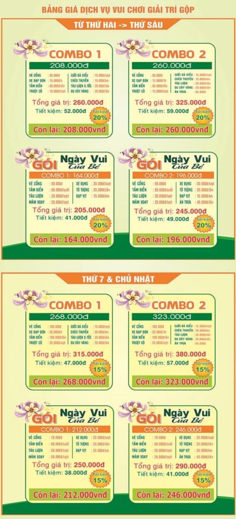 giá vé khu du lịch vườn xoài 2026