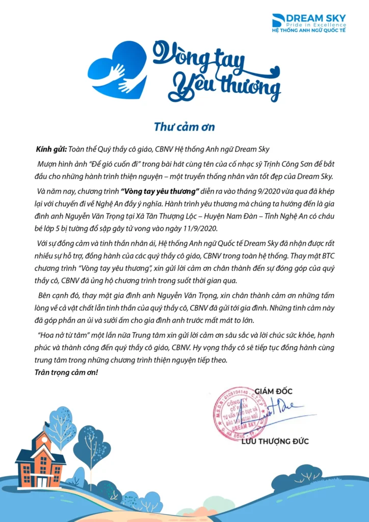 lời cảm ơn đoàn khách hội nhóm