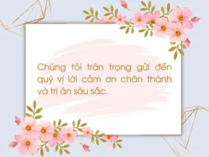 lời cảm ơn nhà tài trợ chuyến đi