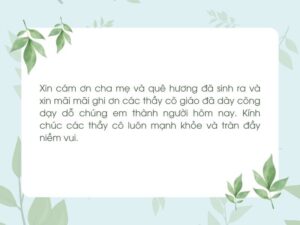 lời cảm ơn sau chuyến du lịch họp lớp