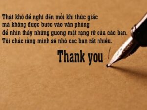 lời cảm ơn sau kỳ nghỉ