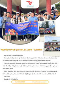 lời cảm ơn sau tour Đà Lạt