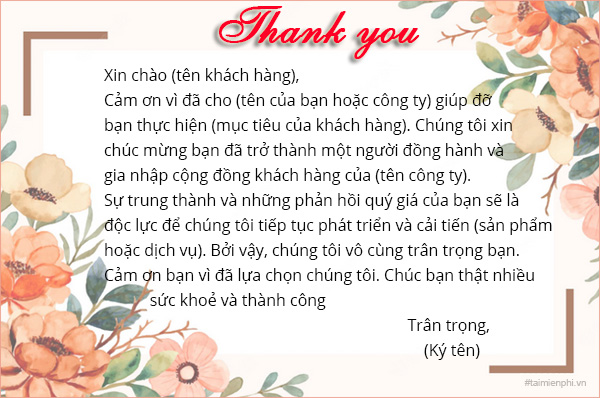mẫu SMS cảm ơn khách sau tour - Hình 3