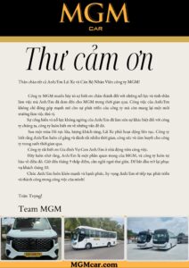 mẫu lời cảm ơn dành cho tài xế
