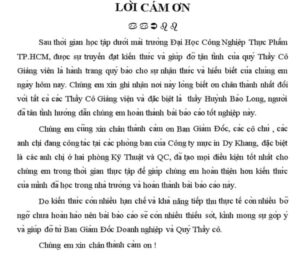 mẫu lời cảm ơn xúc động