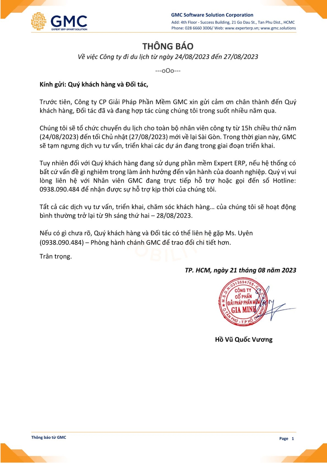 thông báo đi du lịch cho nhân viên - Hình 5