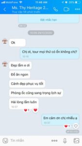 tin nhắn cảm ơn khách hàng sau tour